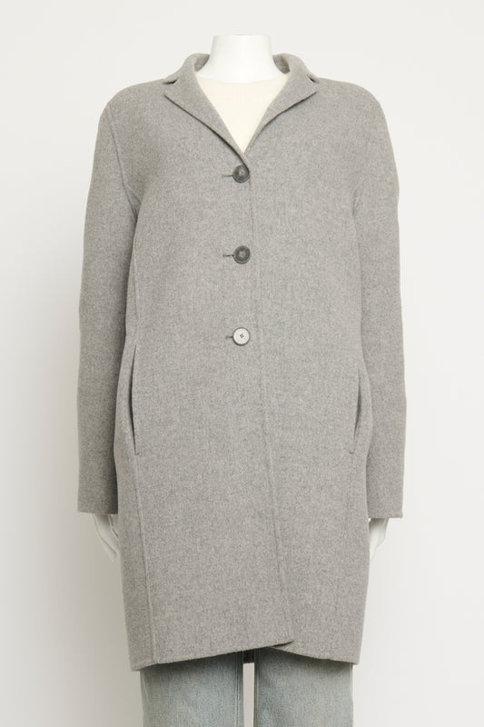 Marl Grey Cashmere Blend Preowned Coat