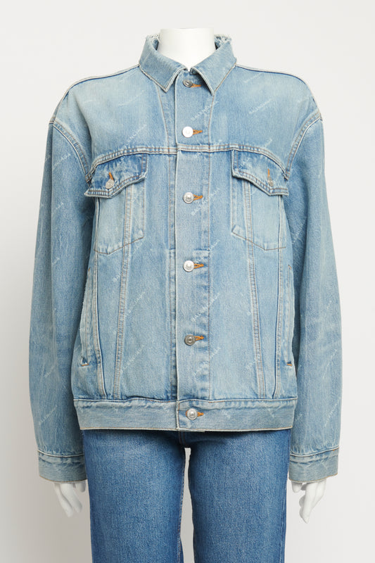 Blue Denim Distressed Preowned Jacket