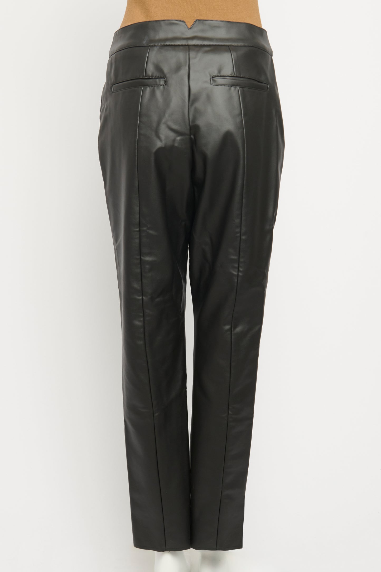 Faux leather and Cotton Preowned Tapered Pants