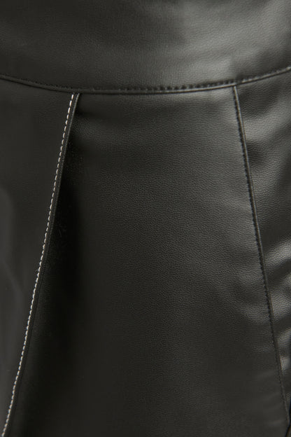 Faux leather and Cotton Preowned Tapered Pants