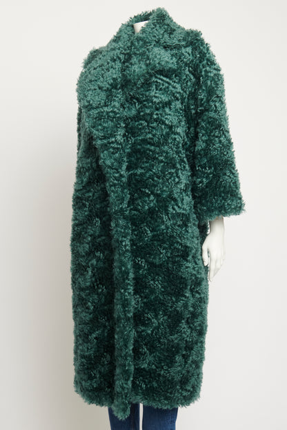 2014 Pre-Fall Mohair Teal Textured Coat