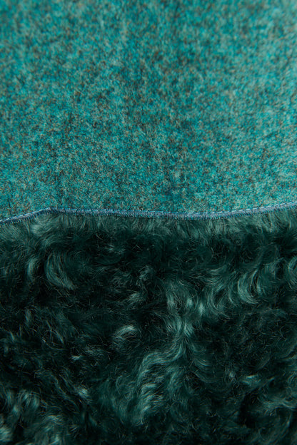 2014 Pre-Fall Mohair Teal Textured Coat