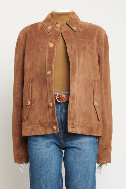 Gucci Brown Suede Preowned Jacket