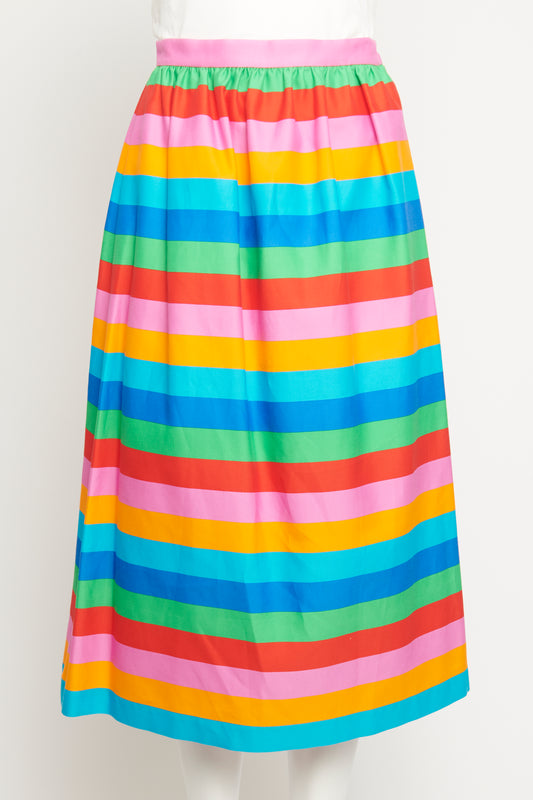 Rainbow Silk Blend Preowned Skirt