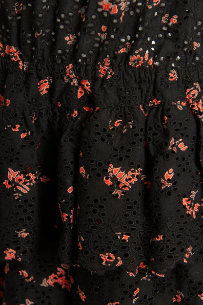 Cotton Black Noir Floral Preowned Dress