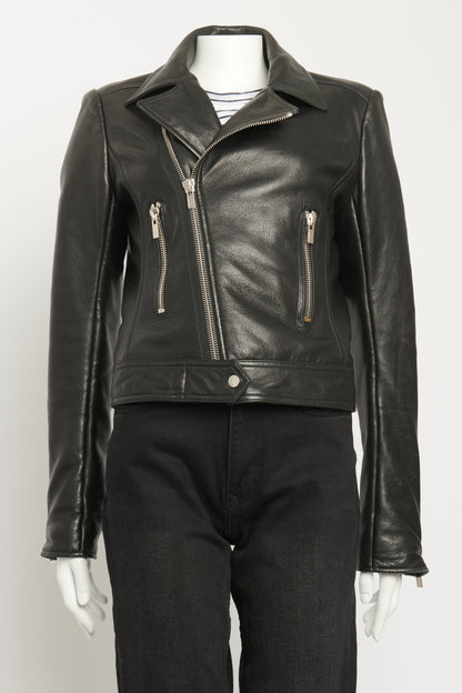 2015 Leather Ebony Preowned Biker Jacket