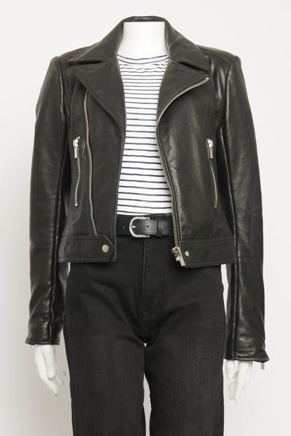 2015 Leather Ebony Preowned Biker Jacket