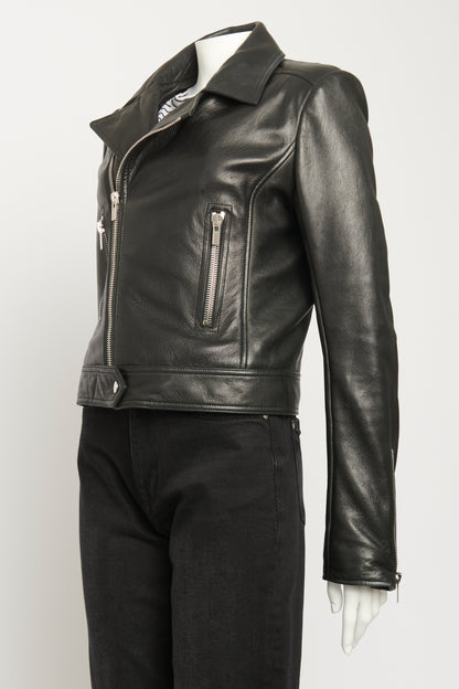 2015 Leather Ebony Preowned Biker Jacket