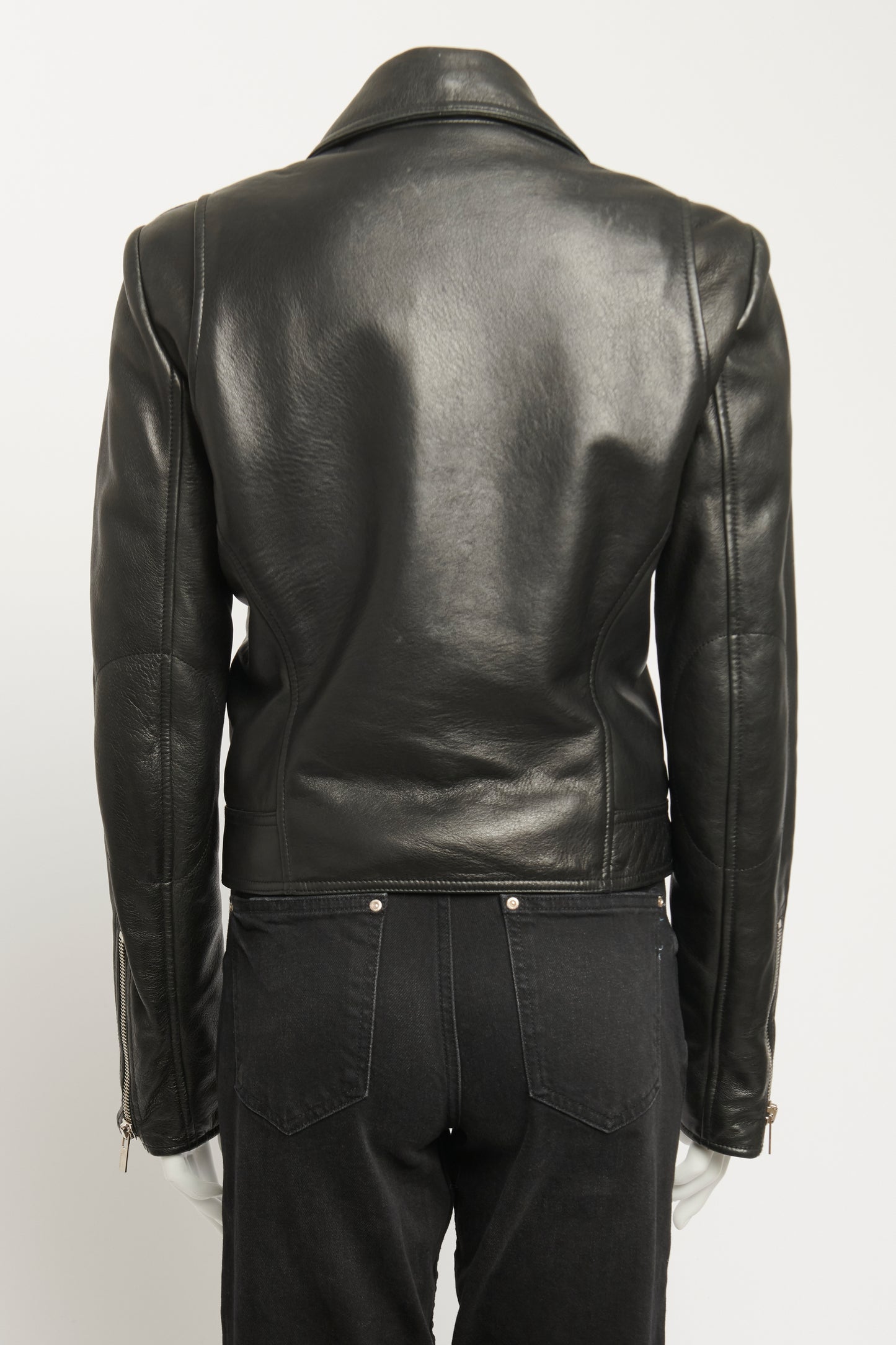 2015 Leather Ebony Preowned Biker Jacket