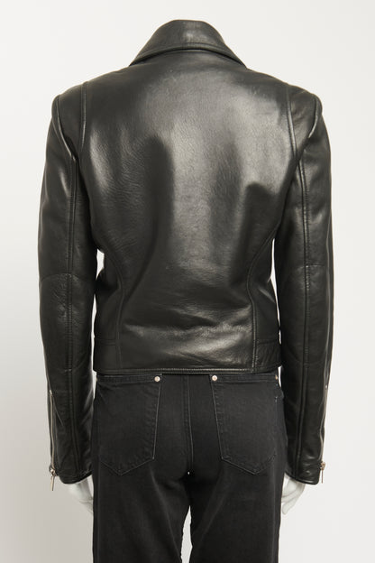 2015 Leather Ebony Preowned Biker Jacket