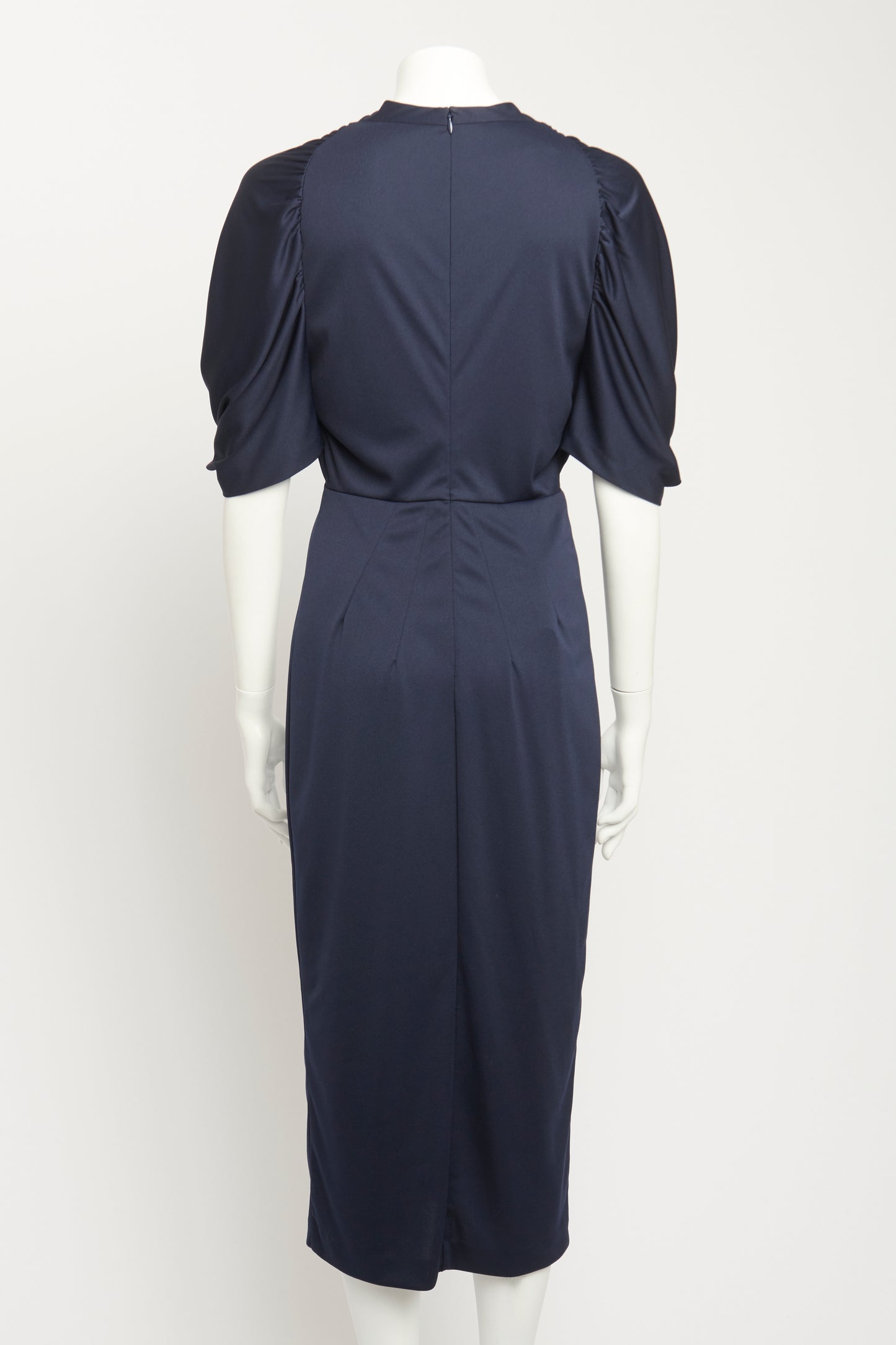 2018 Navy Stretch Preowned Mid Length Dress