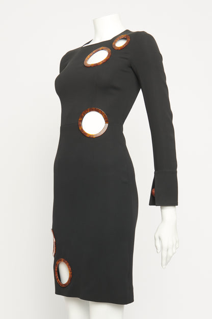 Black Silk Preowned Cut Out Dress