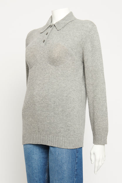 2021 Grey Cashmere Preowned Polo Sweater