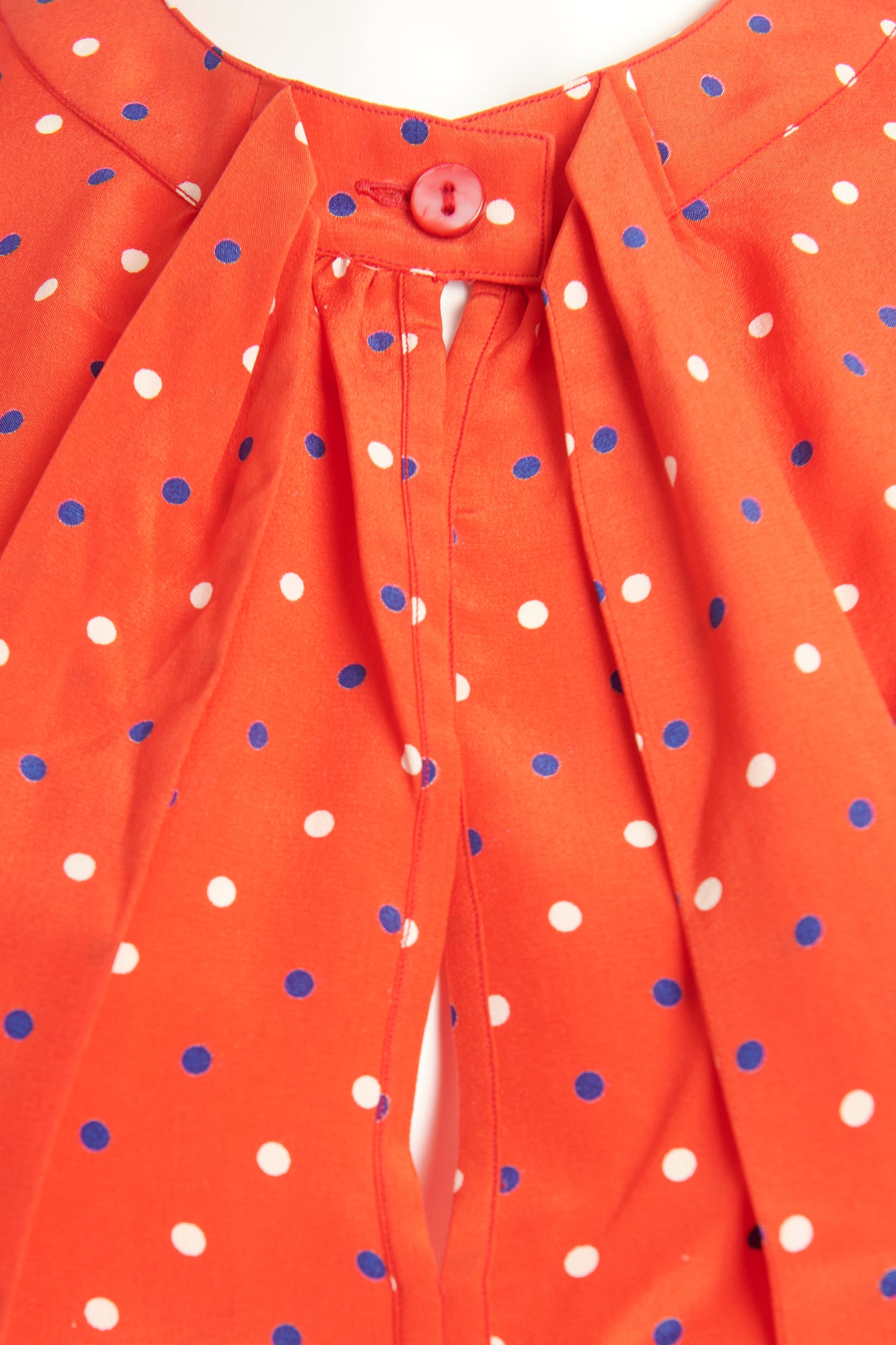 1980's Red Silk Preowned Polka Dot Blouse