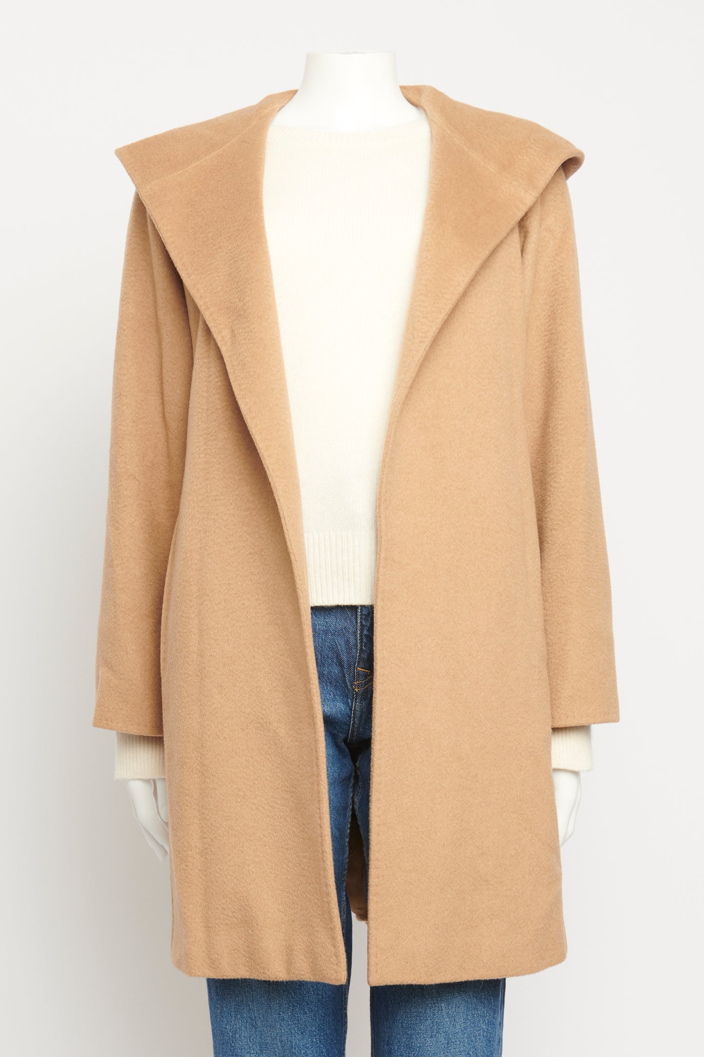 Camel Hair Hooded Preowned Coat