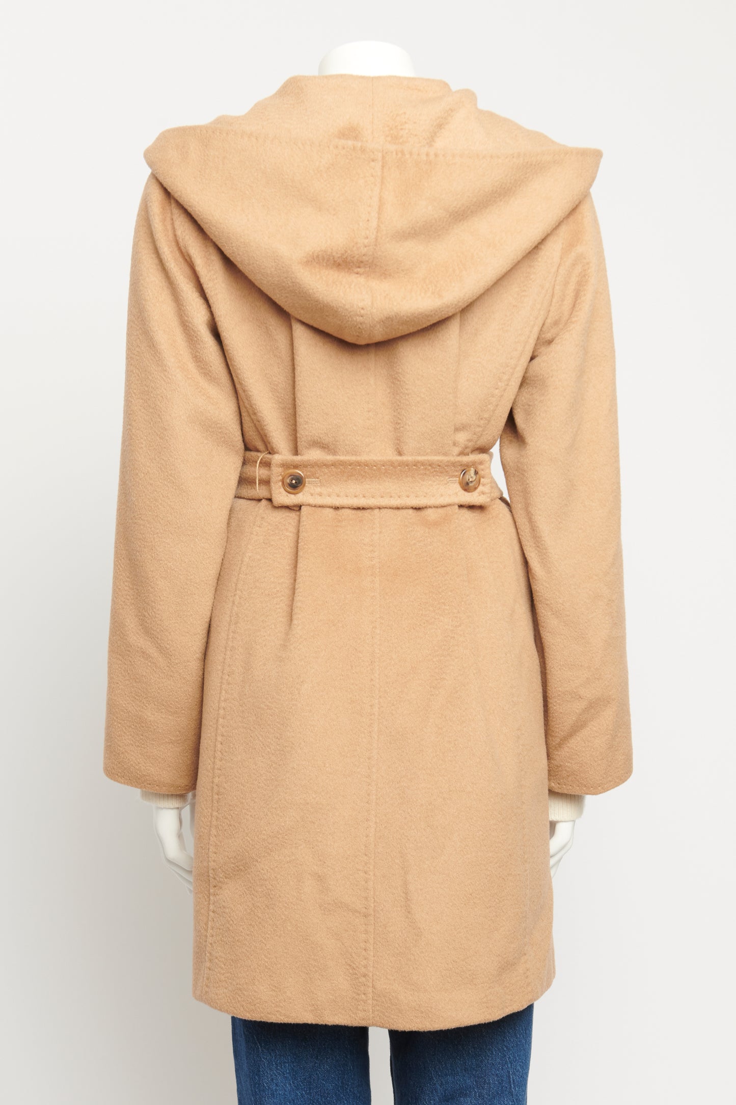 Camel Hair Hooded Preowned Coat