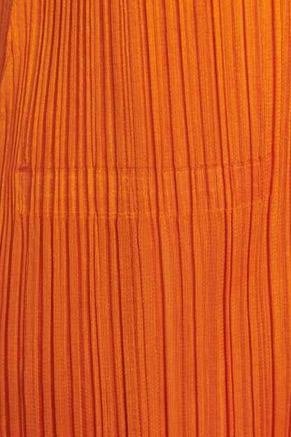 Orange Midi Preowned Pleated Dress