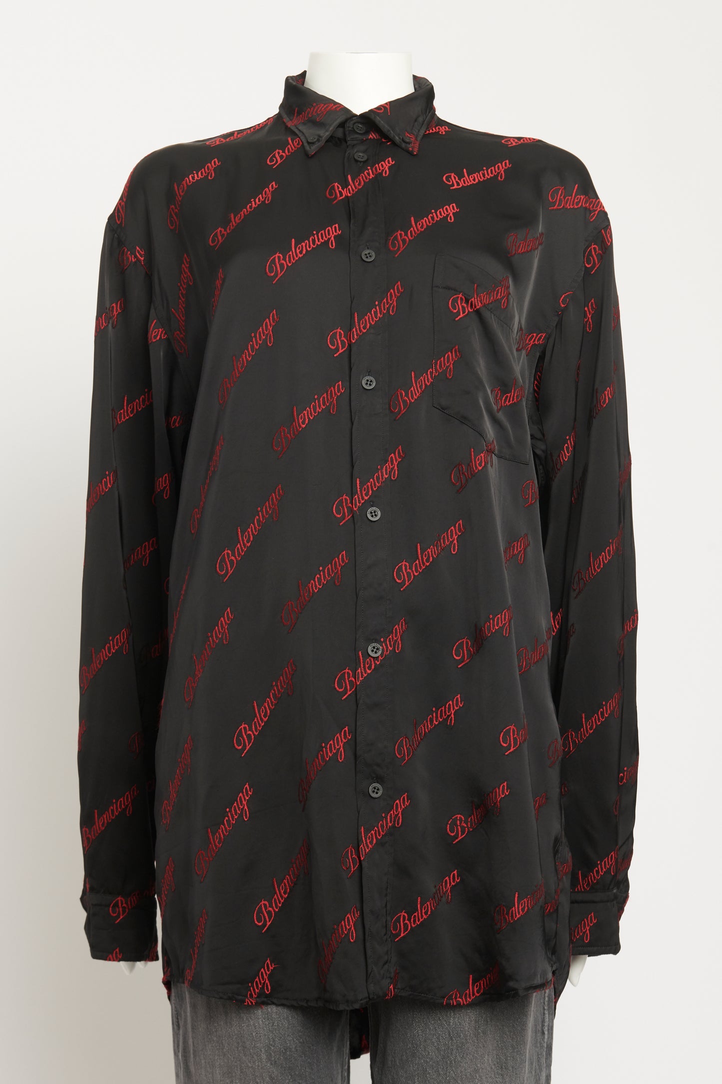 Logo-Jacquard Satin Preowned Shirt