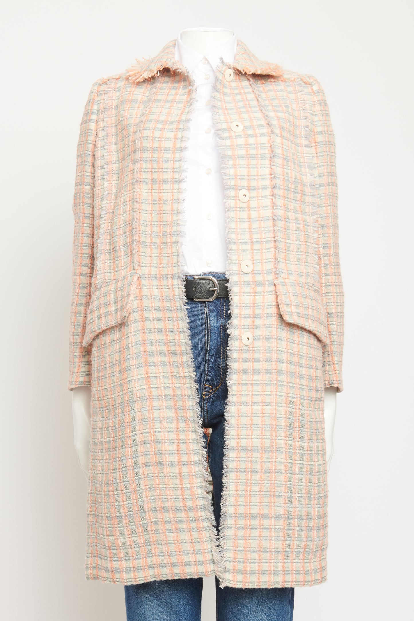 2016 Wool Blend Preowned Check Coat