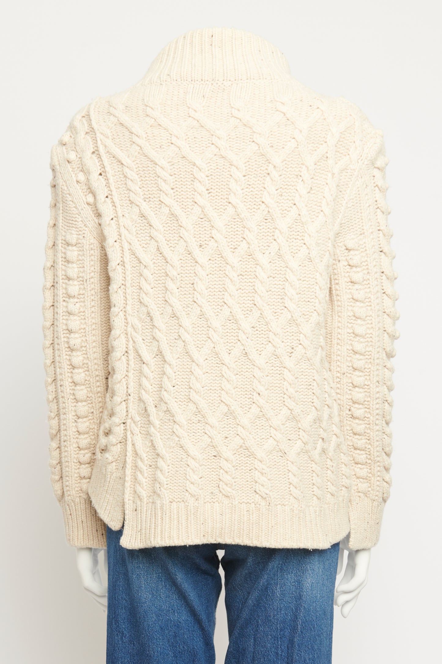 Cream Merino & Yak Blend Preowned Chunky Cable Knit Jumper