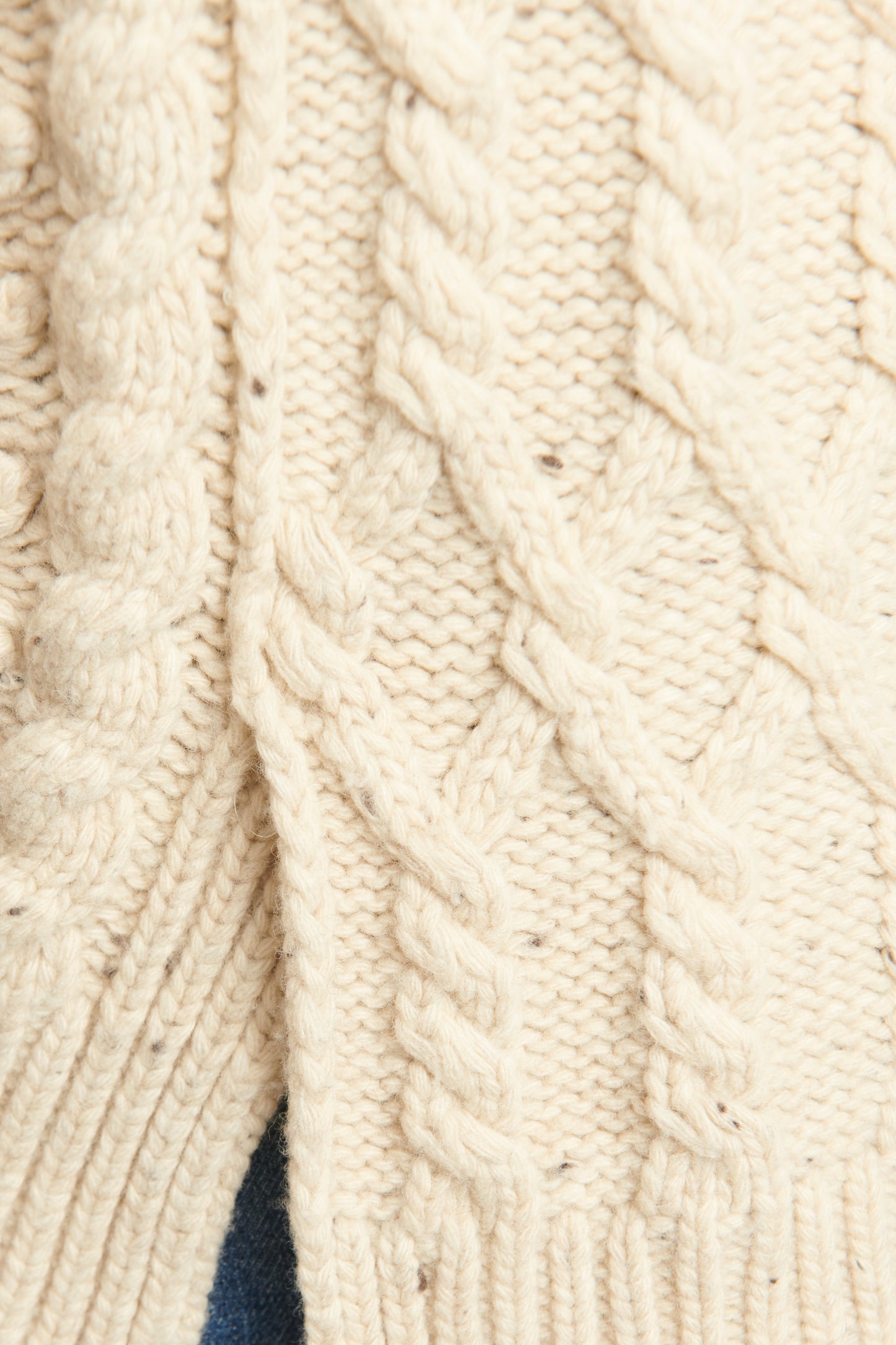 Cream Merino & Yak Blend Preowned Chunky Cable Knit Jumper