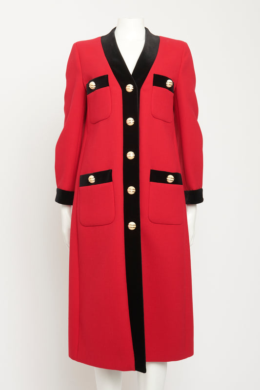 2019 Runway Red Wool Preowned Coat