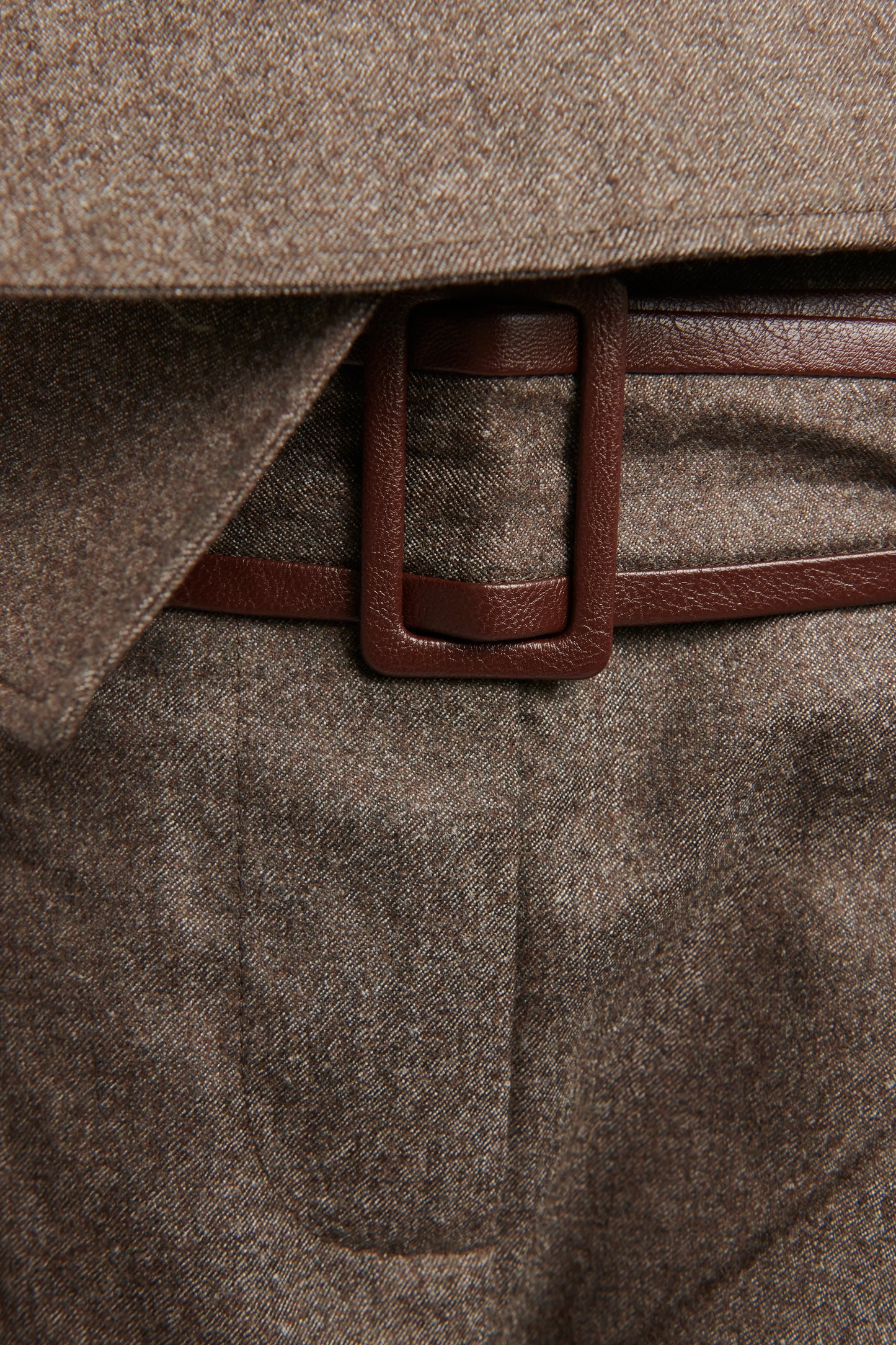 Brown Wool Belted Preowned Trousers