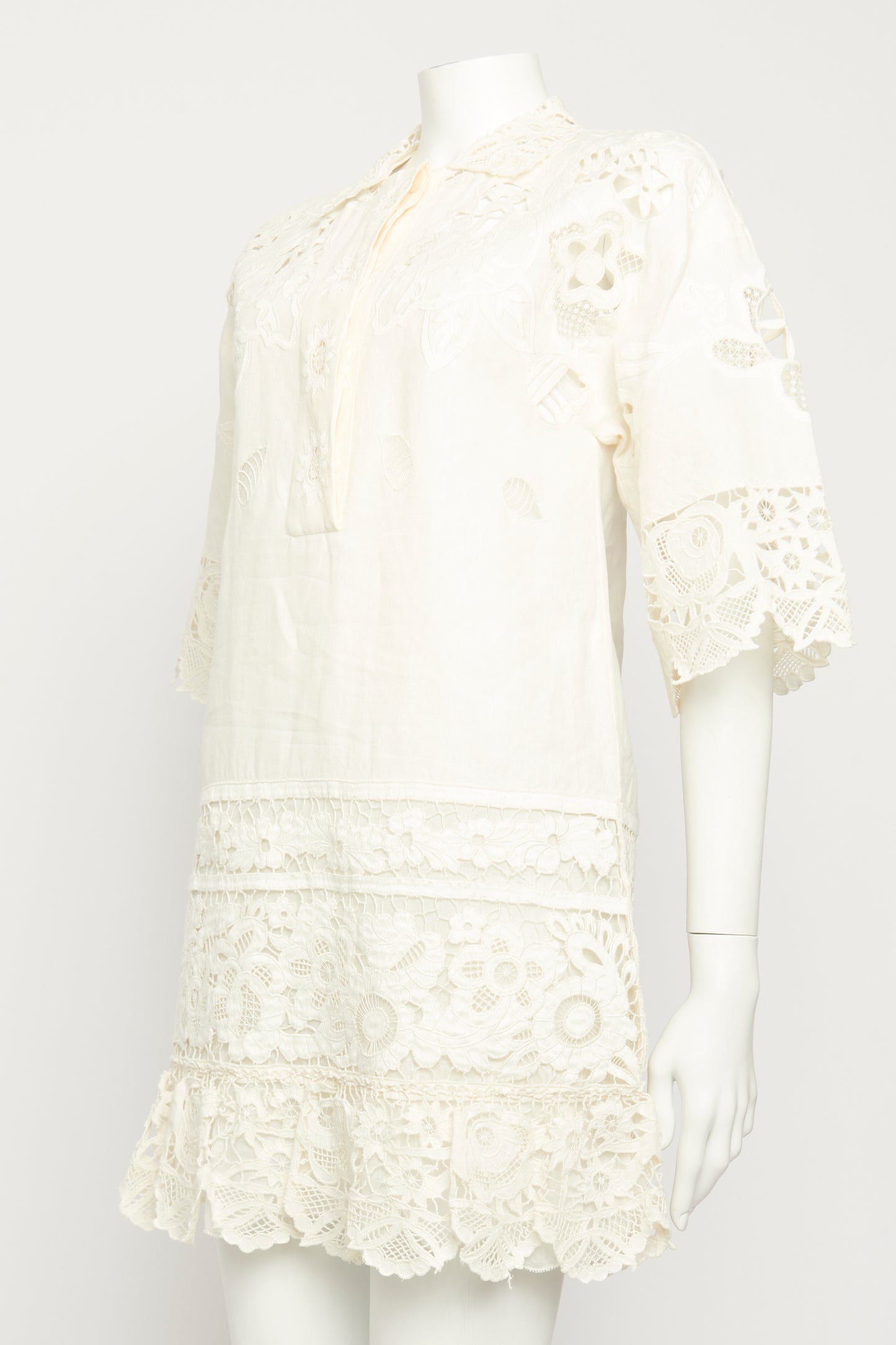 2015 Cream Linen Preowned Mini Shift Dress