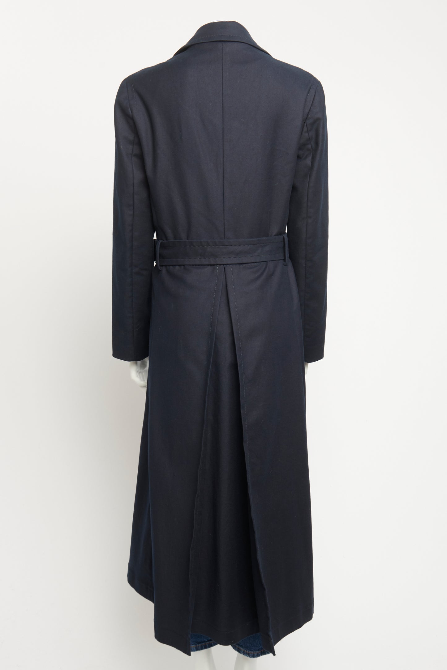 Navy Preowned Long Trench Coat