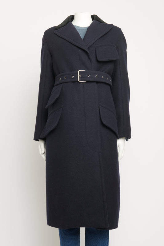 Navy Wool Military Preowned Coat