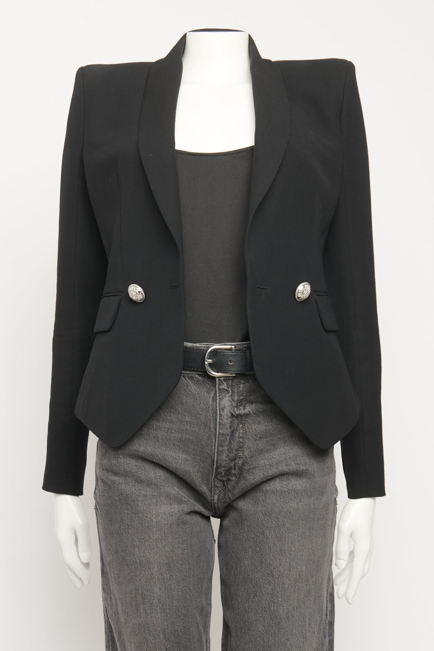 Black Cropped Preowned Blazer