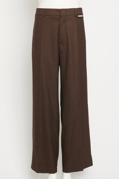 Tailored Wool Brown Check Preowned Trousers