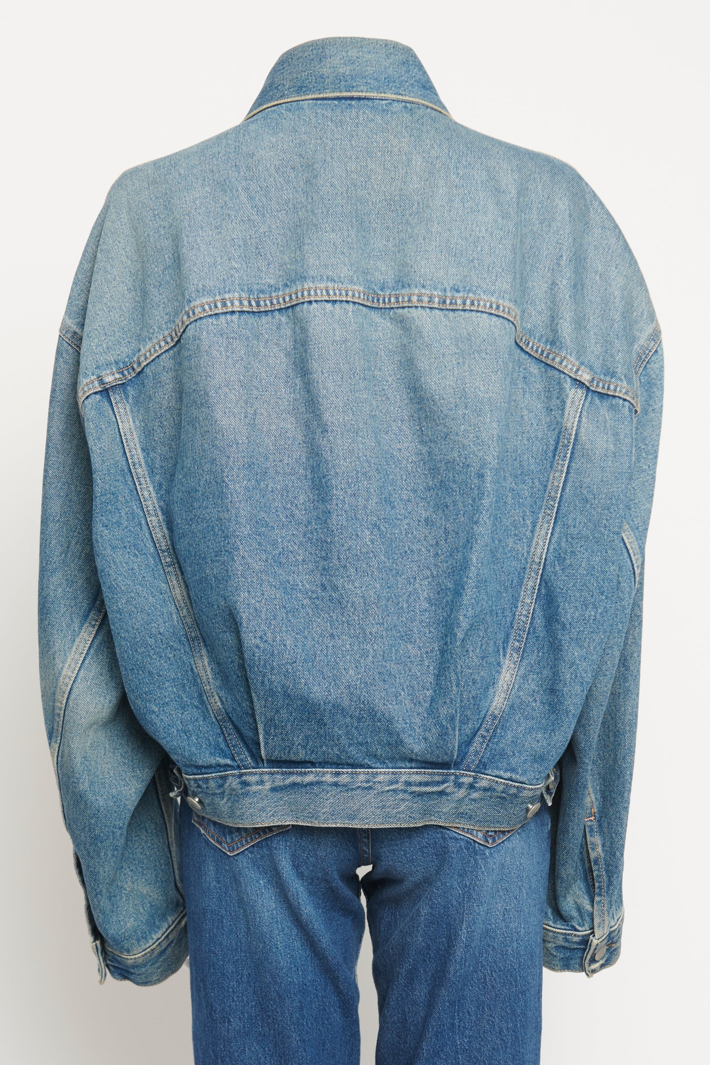 Blue Denim Cotton Preowned Jacket