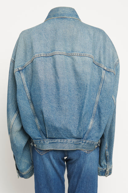 Blue Denim Cotton Preowned Jacket