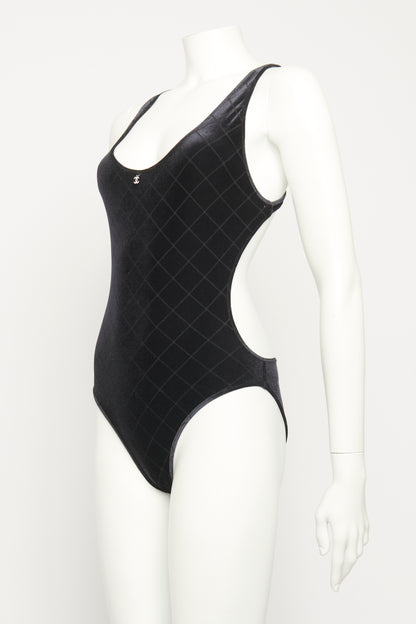 2023 Black Velvet Preowned CC Coco Beach Check Swimsuit