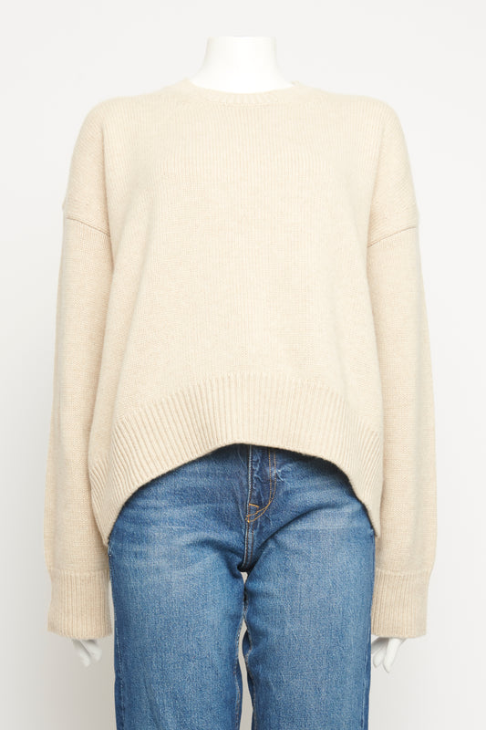 Oatmeal Cashmere Blend Preowned Crew Neck Jumper