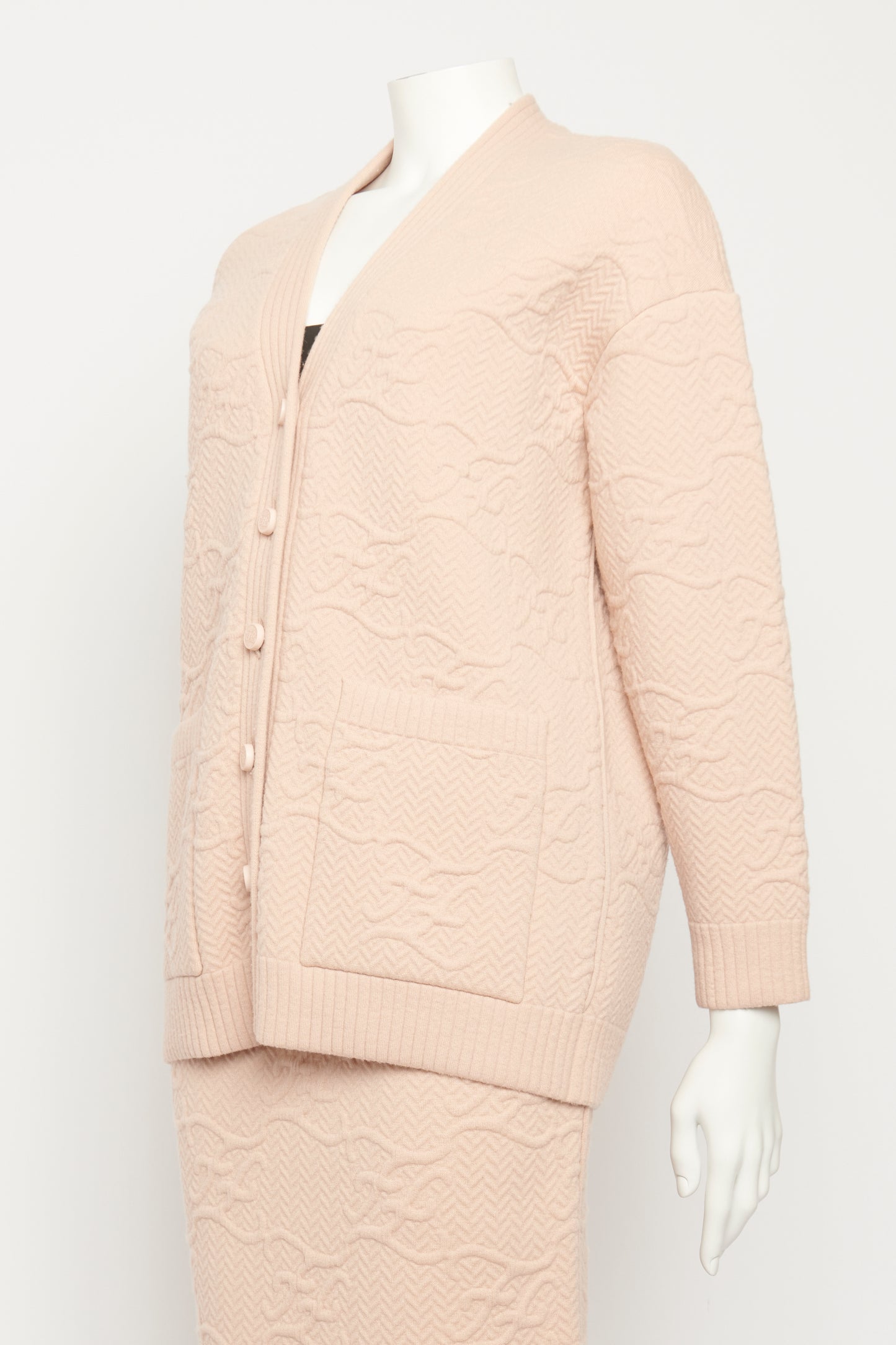 Pink Karligraphy Jacquard Preowned Cardigan