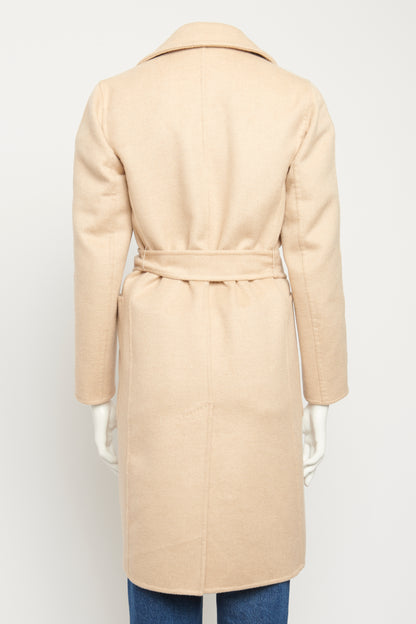 Beige Camel Wool Belted Preowned Coat