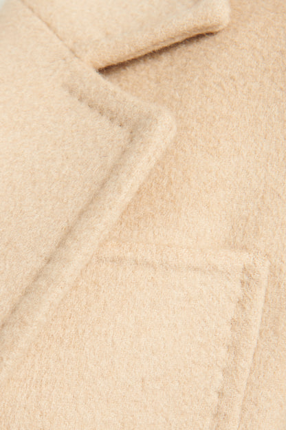 Beige Camel Wool Belted Preowned Coat