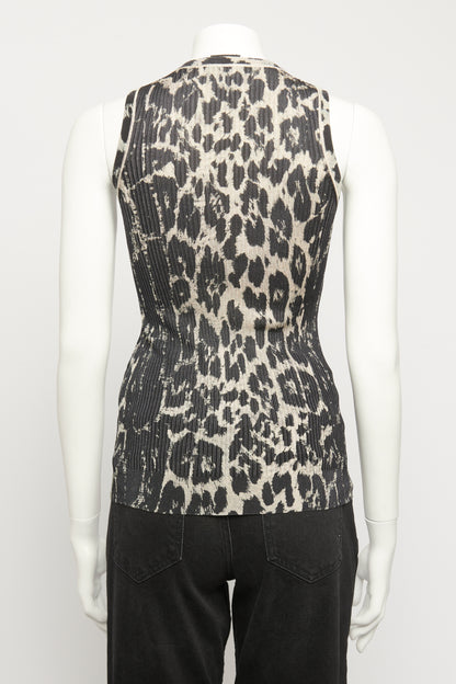 Animal Print Silk Preowned Top