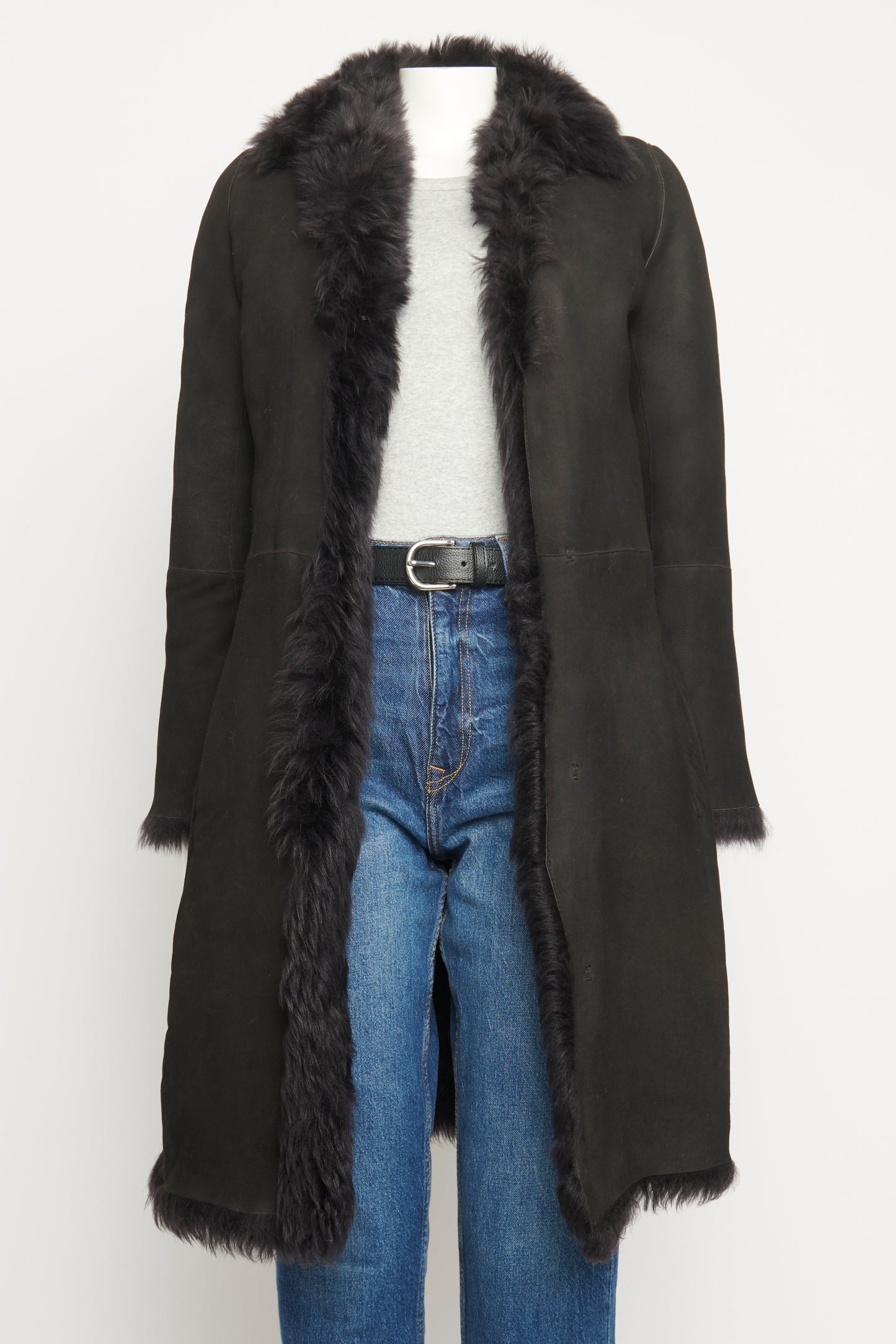 Black Shearling Preowned Coat