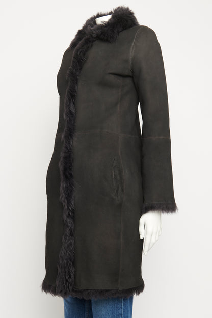 Black Shearling Preowned Coat