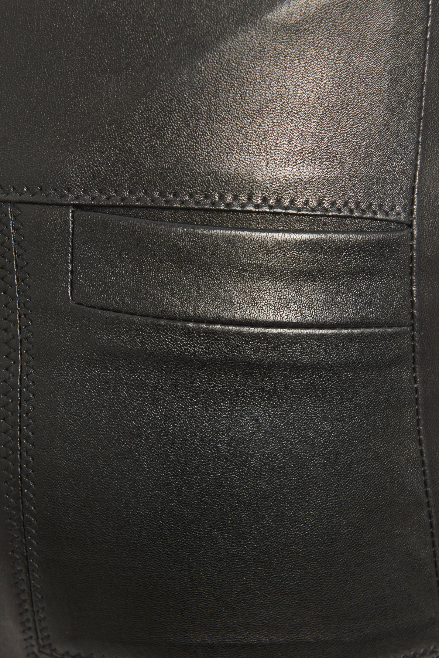 2010 Black Stretch Leather Skinny Moto Preowned Skinny Trousers