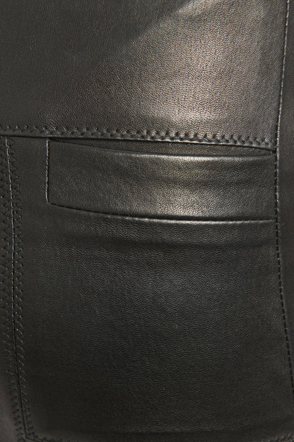 2010 Black Stretch Leather Skinny Moto Preowned Skinny Trousers