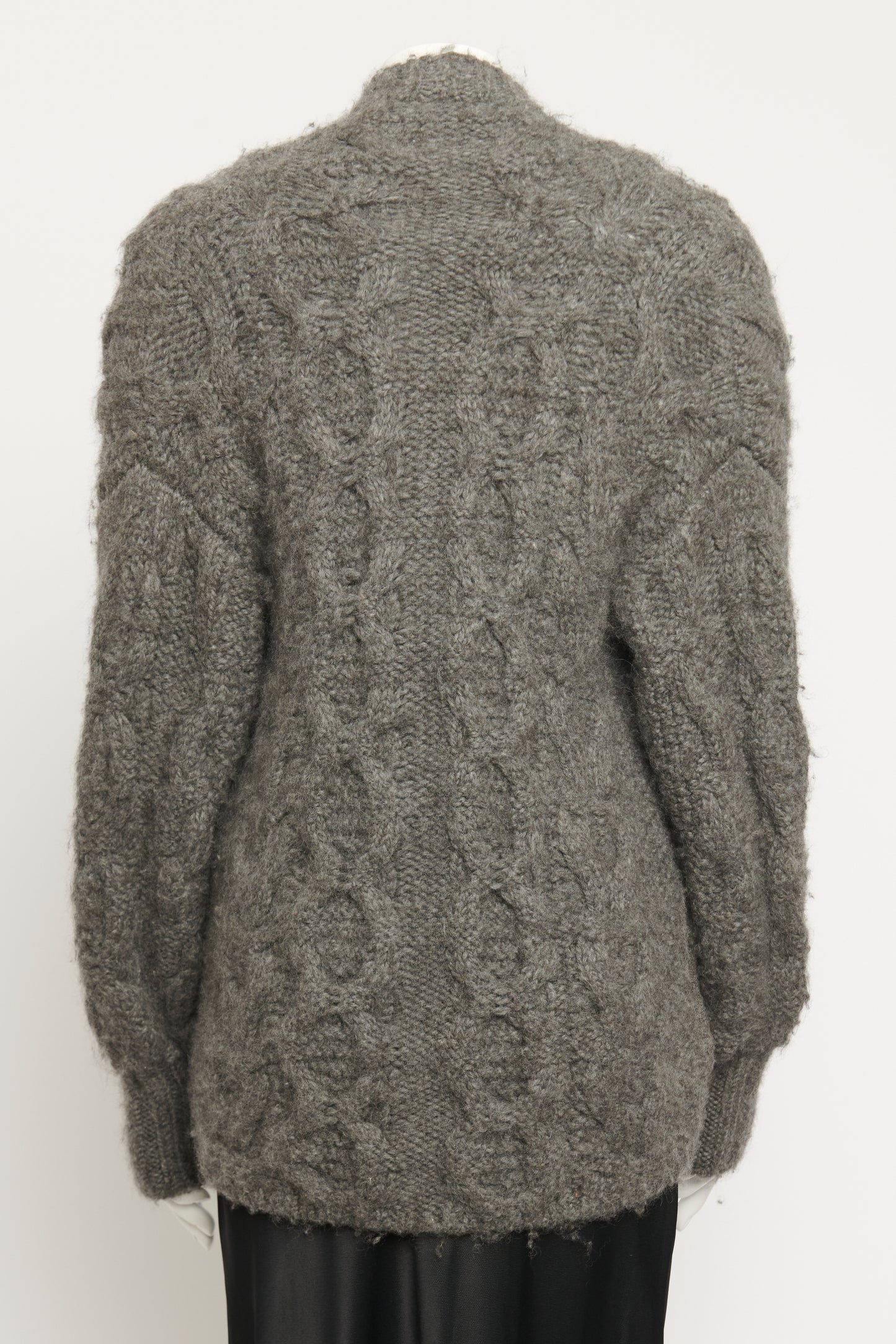 Charcoal Button Up Preowned Cable Knit