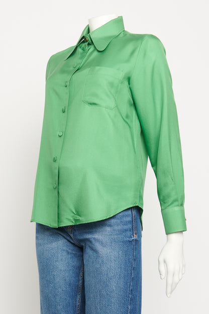 Silk Button Up Preowned Blouse