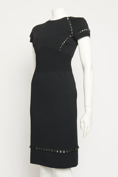 Fitted Fine Knit Beaded Preowned Dress