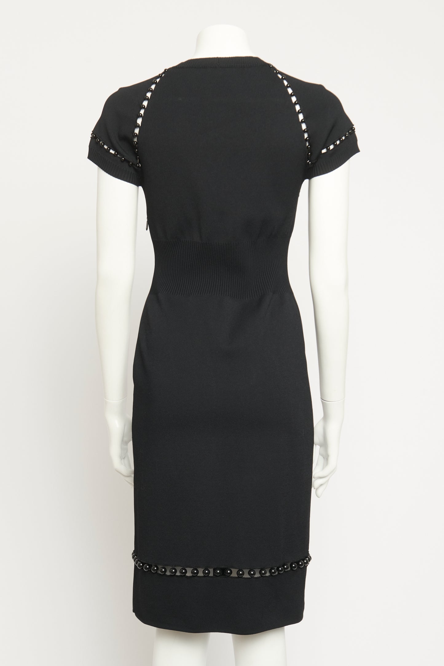 Fitted Fine Knit Beaded Preowned Dress