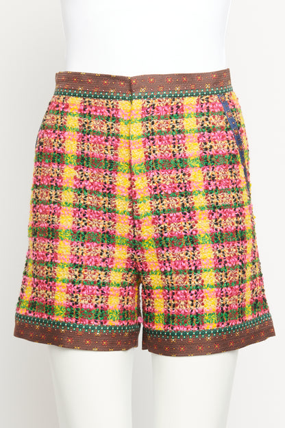 2020 Cruise Silk Trimmed Check Tweed Preowned Shorts