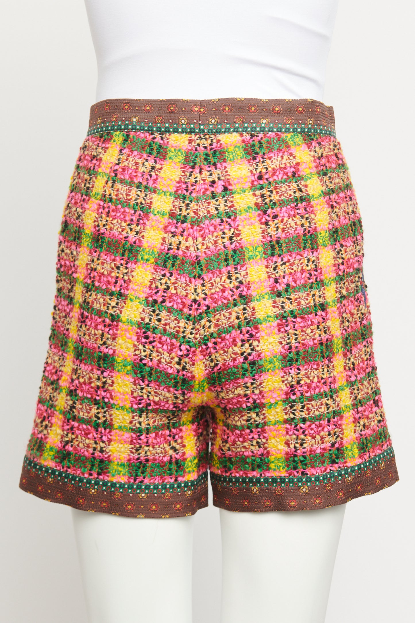 2020 Cruise Silk Trimmed Check Tweed Preowned Shorts